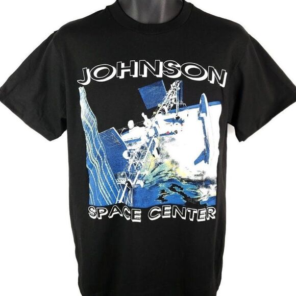 NASA Johnson Space Center T Shirt Vintage 90s Space Shuttle Houston